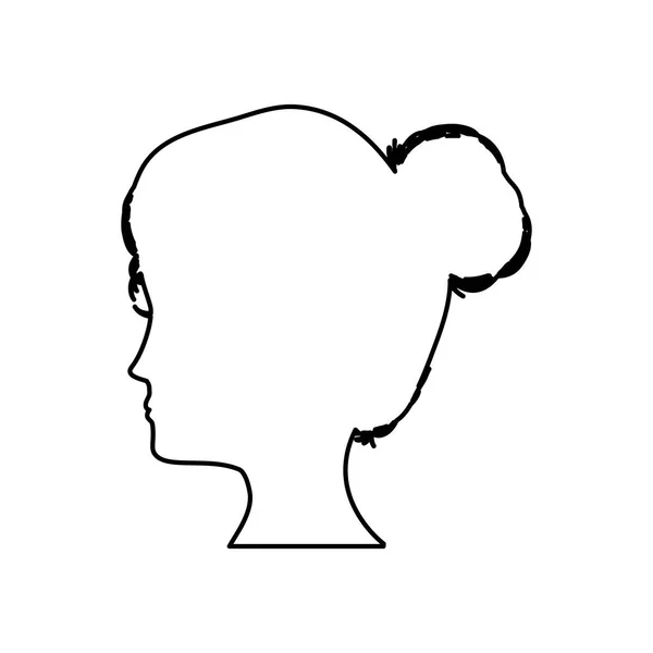 Silhouette tête femme — Image vectorielle