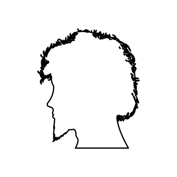 Silhouette tête d'homme — Image vectorielle
