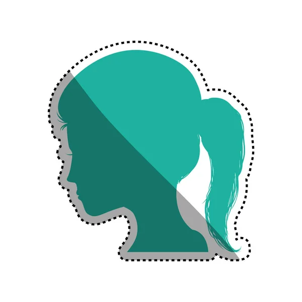 Silhouette tête femme — Image vectorielle