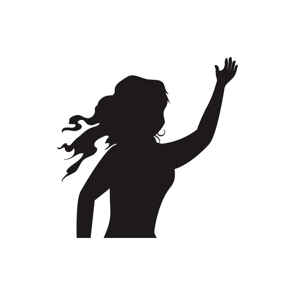 Femme silhouette noire — Image vectorielle