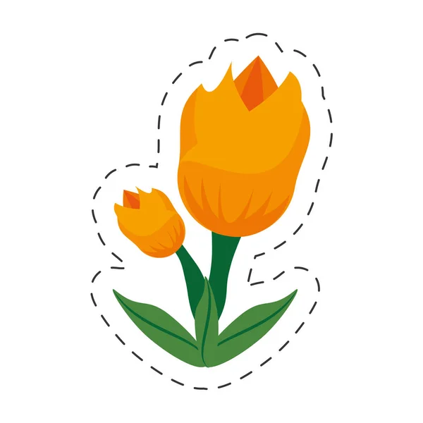 Cartoon tulip flower image — Stock Vector