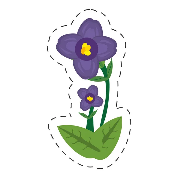 Dessin animé fleur violette africaine — Image vectorielle