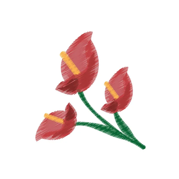 Dessin anthurium fleur ornement image — Image vectorielle