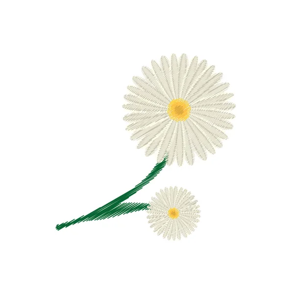 Dibujo margarita flor ornamento imagen — Vector de stock