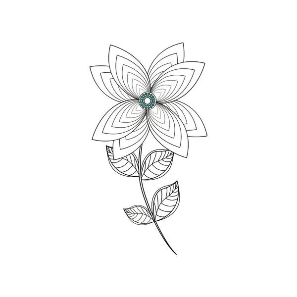 Lírio flor decoração linha — Vetor de Stock