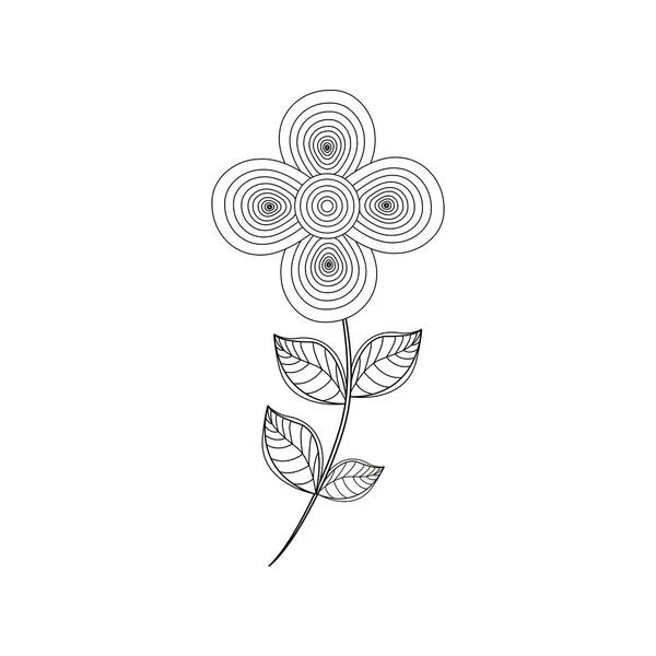 Linia ozdoba kwiat geranium — Wektor stockowy