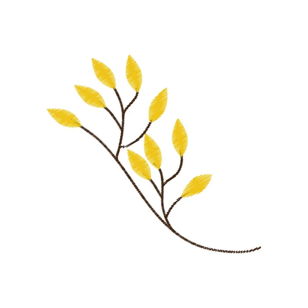 Gałąź żółte liście szkicu — Wektor stockowy