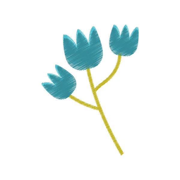 Bleu tulipe fleur printemps croquis — Image vectorielle
