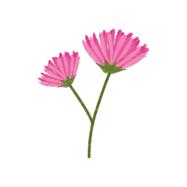 Roze bloem lente schets — Stockvector