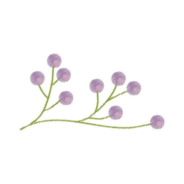Větev květ divoké Obrázek skici — Stockový vektor