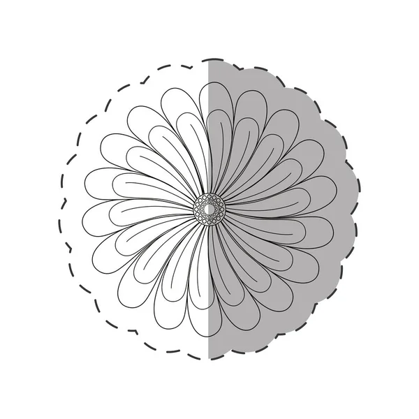 Dahlia fiore decorazione linea di taglio — Vettoriale Stock