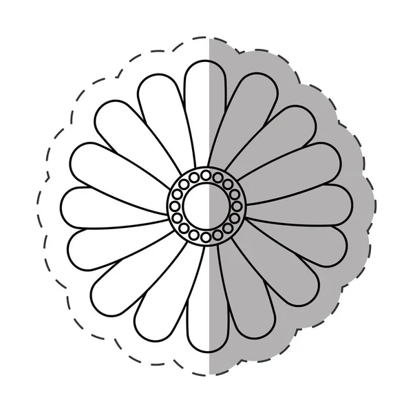 Gänseblümchen Blumen Dekoration Schnittlinie — Stockvektor