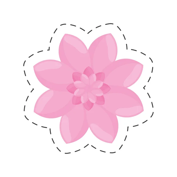 Рожева квітка прикраса саду кольорова лінія — стоковий вектор