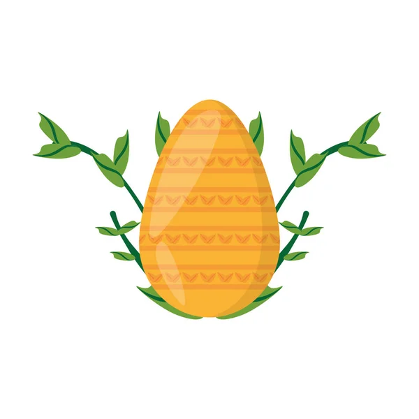 Planta de rama de huevo amarillo de Pascua — Vector de stock