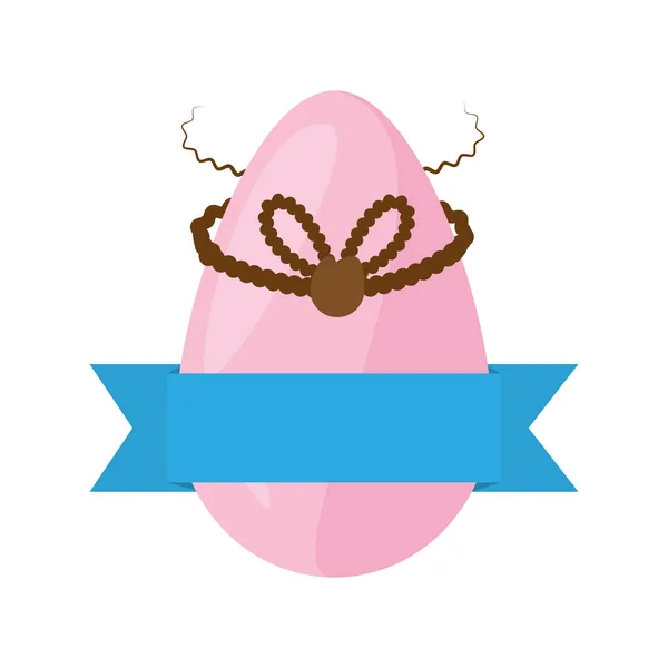 Pascua rosa huevo cinta decoración — Vector de stock