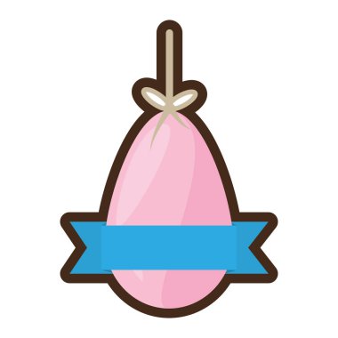 Paskalya pembe yumurta şerit dekorasyon asılı çizgi film