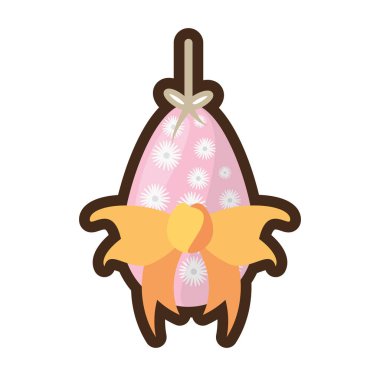 çizgi film Paskalya yortusu yumurta çiçek yay dekorasyon asılı