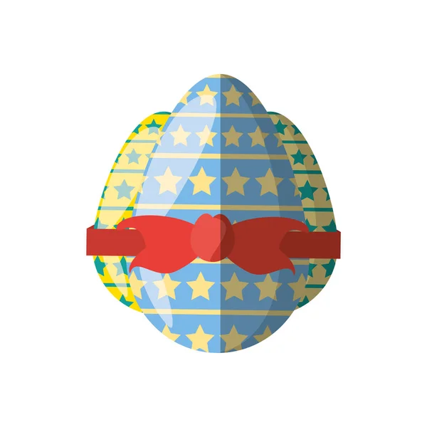 Colección estrellas de huevo de Pascua cinta sombra — Vector de stock