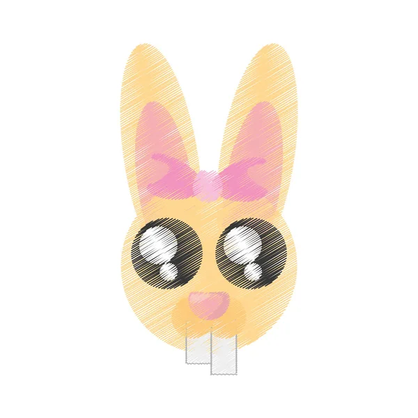 Dessin mignon visage lapin Pâques — Image vectorielle
