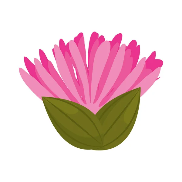 Botão de primavera flor rosa com folhas — Vetor de Stock