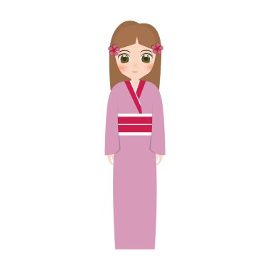 kız Japon bebek geleneksel elbise