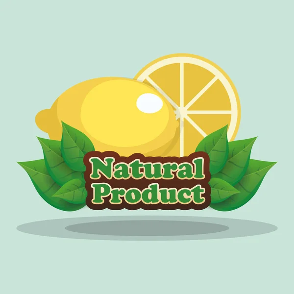 Citron étiquette de produit naturel — Image vectorielle