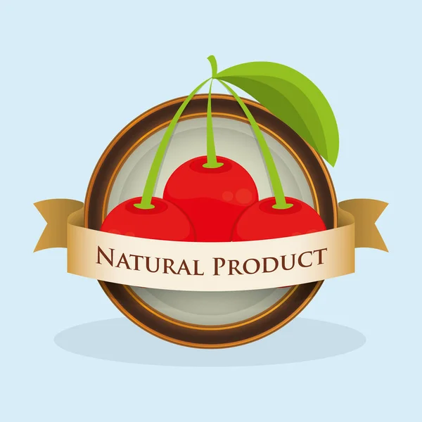 Rótulo do produto natural cereja — Vetor de Stock