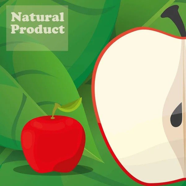Pomme produit naturel affiche design — Image vectorielle