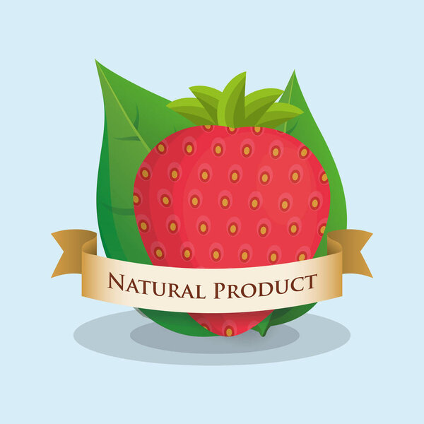 Клубничный дизайн натуральной ленты
