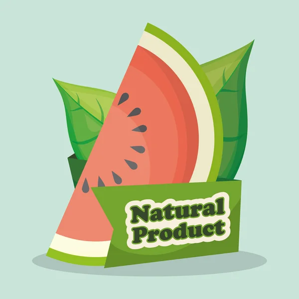 Vattenmelon naturlig produkt marknaden design — Stock vektor