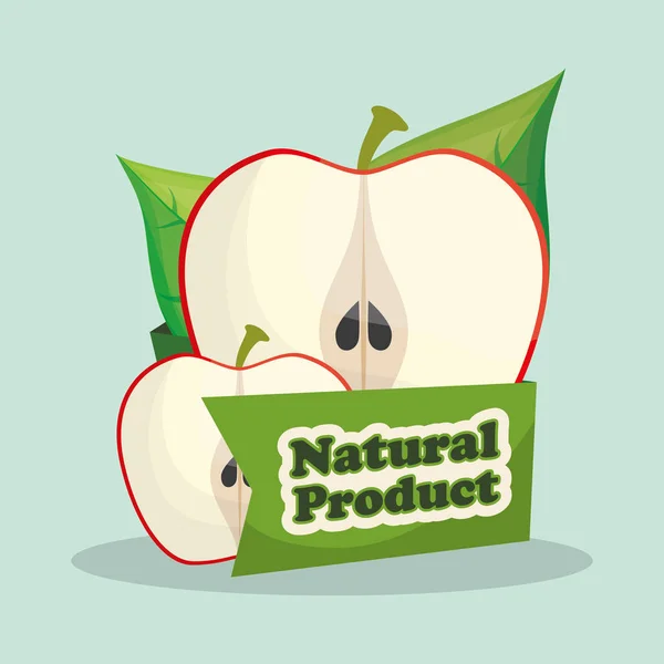Apple doğal ürün piyasa tasarım — Stok Vektör