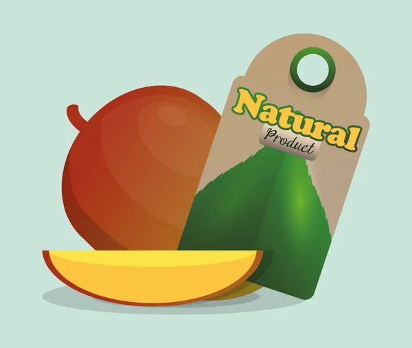 Mango natural product tag market — Stock Vector