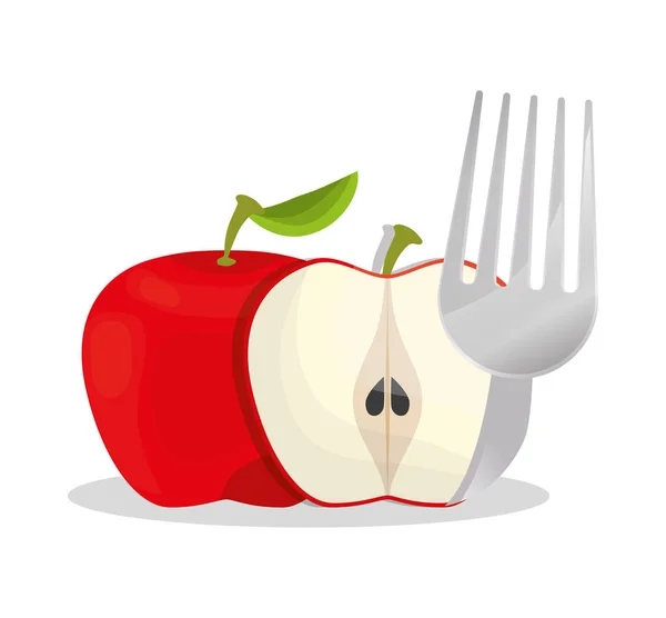 Apple healthy food menu — Stock Vector