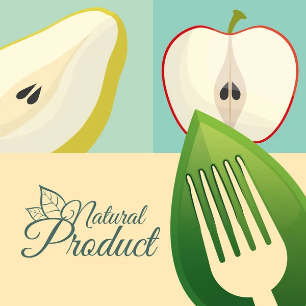 Élelmiszer-diéta természetes termék poszter — Stock Vector