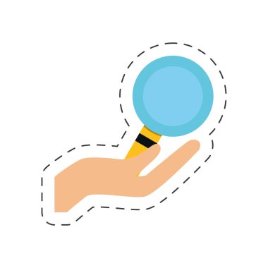 arama online alışveriş simgesi tutan el