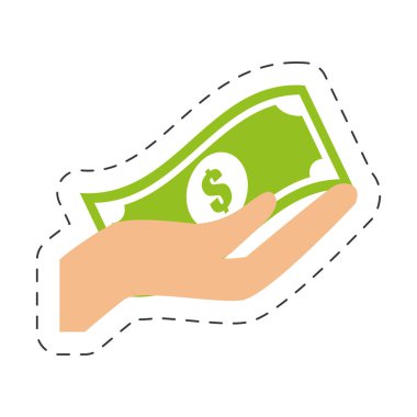 para Doları alışveriş tutan el