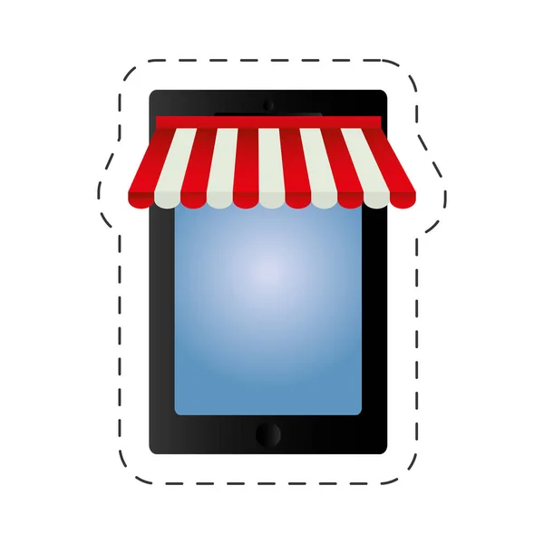 Smartphone alışveriş online mağaza — Stok Vektör