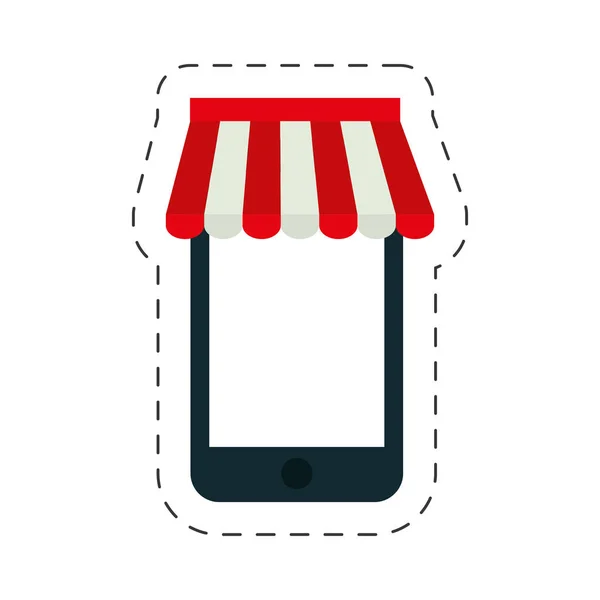 Smartphone-Einkauf im Online-Handel — Stockvektor