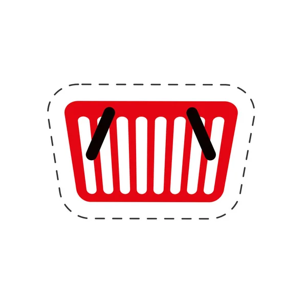 Cesta de compras en línea símbolo de línea de corte — Vector de stock