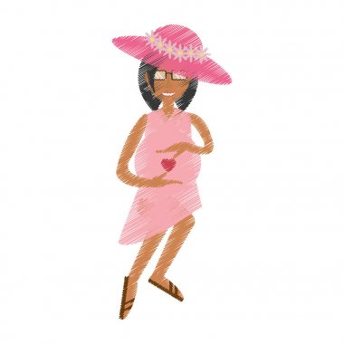 Afrikalı kadın hamile dokunmatik göbek