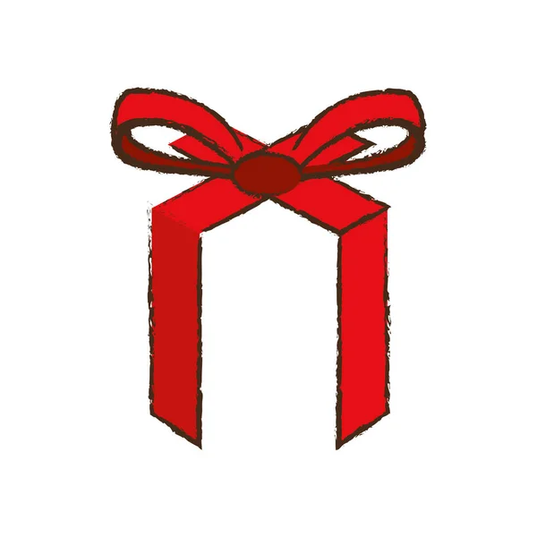 Χαρούμενα Χριστούγεννα κόκκινη κορδέλα τόξο εικόνας — Διανυσματικό Αρχείο
