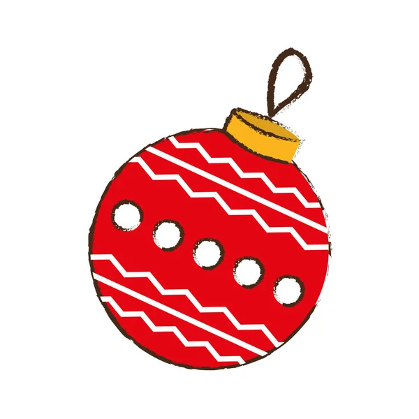 Bola roja imagen de Navidad — Vector de stock