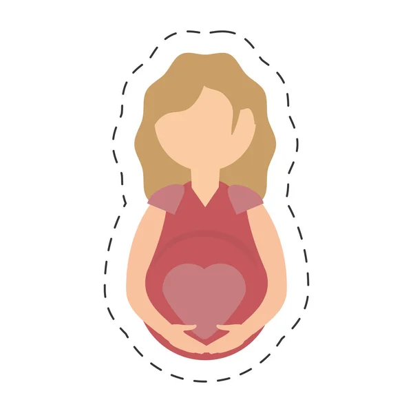 Mujer embarazada maternidad bonita — Vector de stock