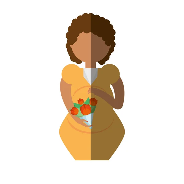 Mujer africana ramillete embarazada — Vector de stock
