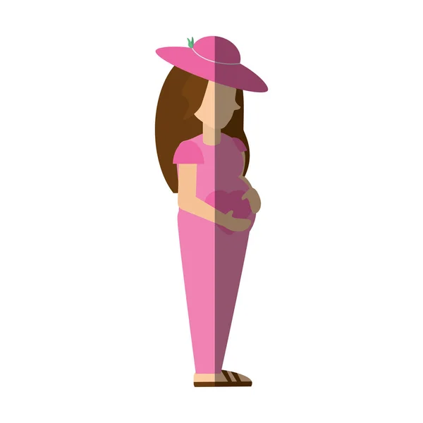 Frau schwanger im Stehen — Stockvektor