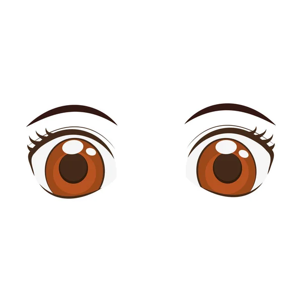 Anime yeux style comique — Image vectorielle