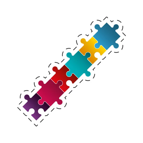 Puzzel puzzel oplossing afbeelding — Stockvector