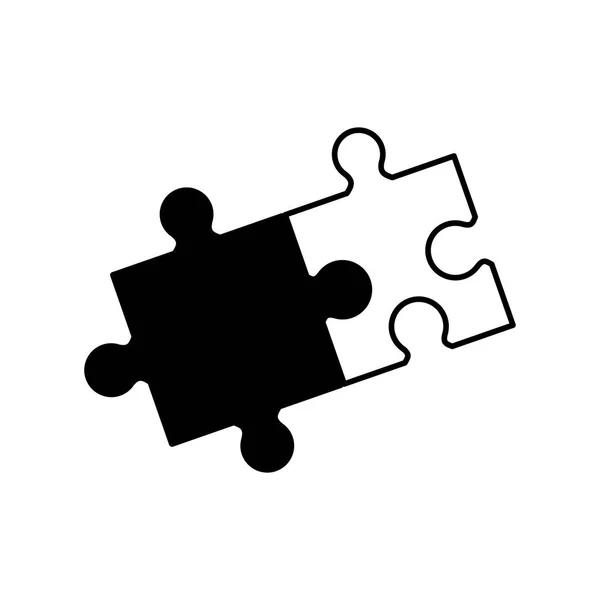 Puzzel oplossing samenwerking monochroom — Stockvector