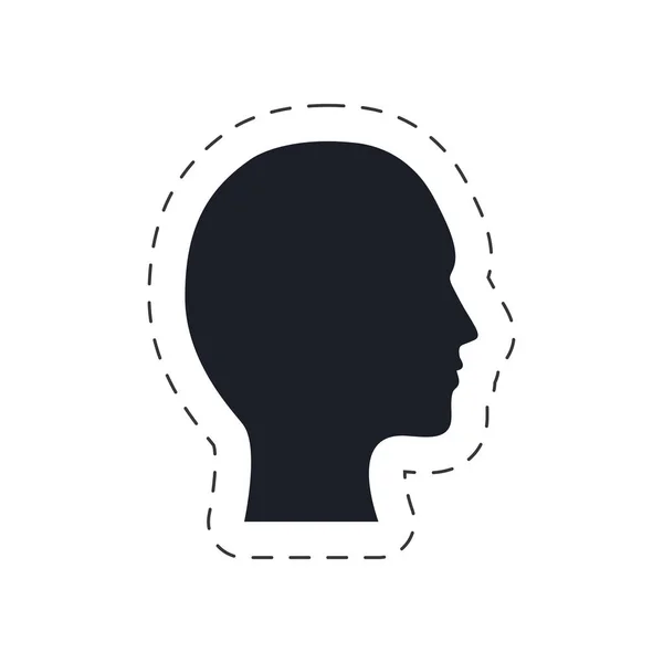 Tête de silhouette communication masculine — Image vectorielle