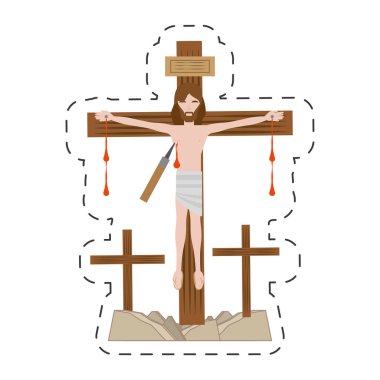 İsa Mesih ölür çapraz - crucis üzerinden çizgi film